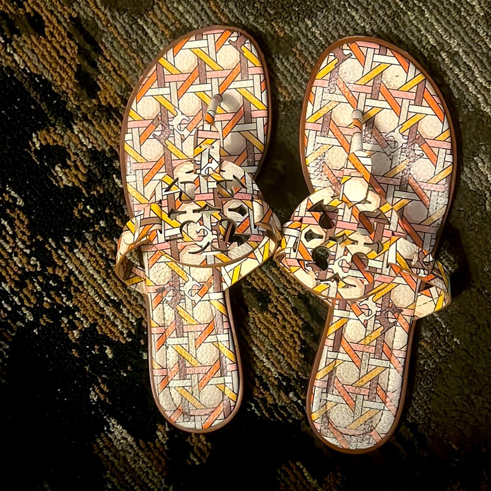 Multi Color Tory Burch Slides Worn 3 Times - image 1